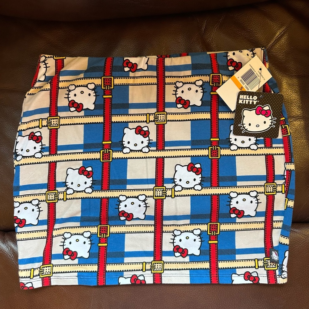 Hello Kitty Plaid Blue and Red Skirt